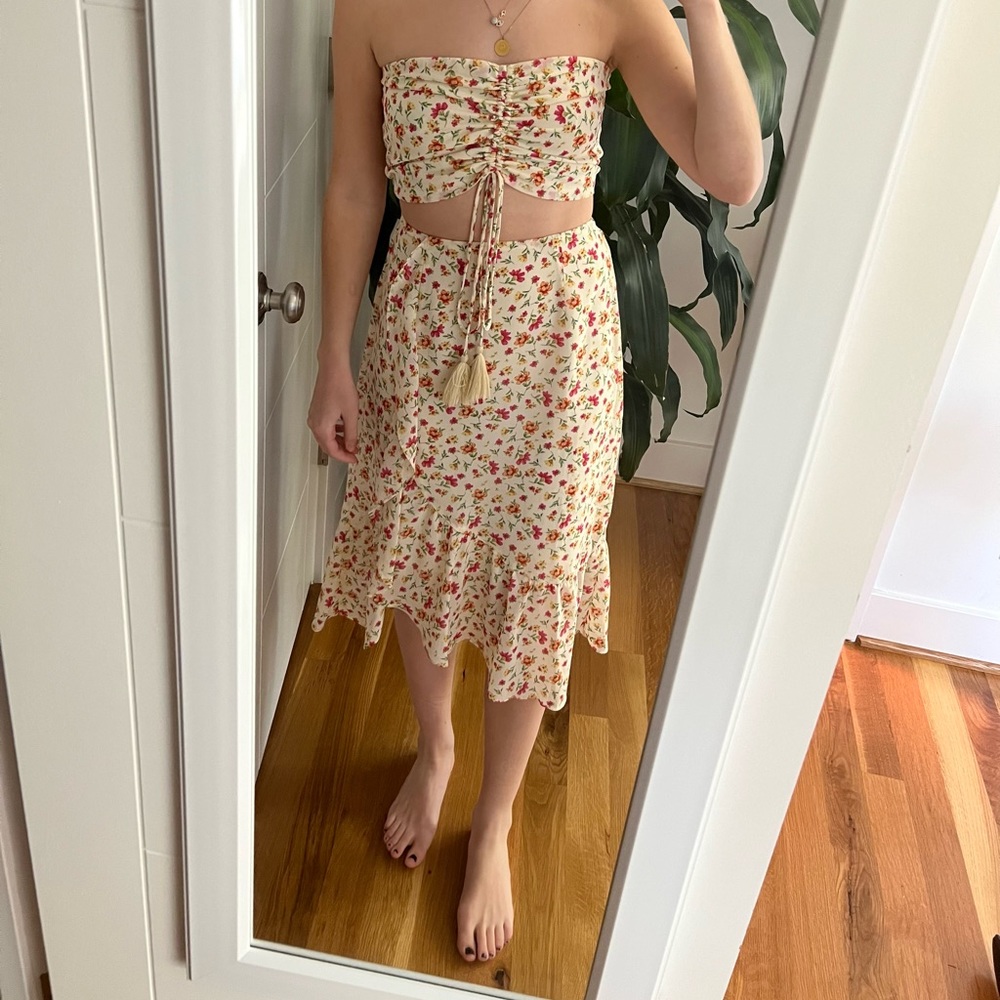 NWT Skirt and Strapless Top Matching Set